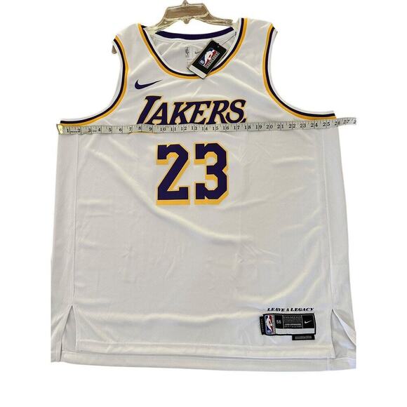 Nike NBA Los Angeles Lakers LeBron James #23 Swingman Jersey White Size XXL - Picture 4 of 11
